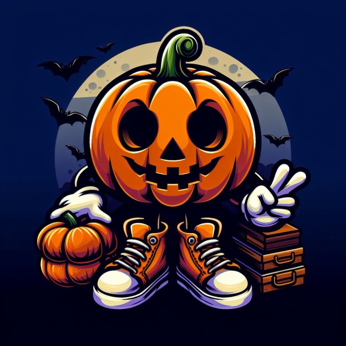 Gig Preview - Do halloween pumpkin mascot logo design