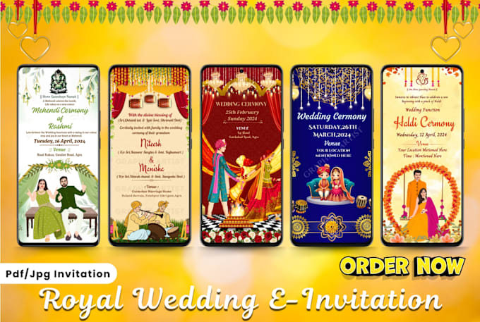 Gig Preview - Create for you royal wedding video invitation