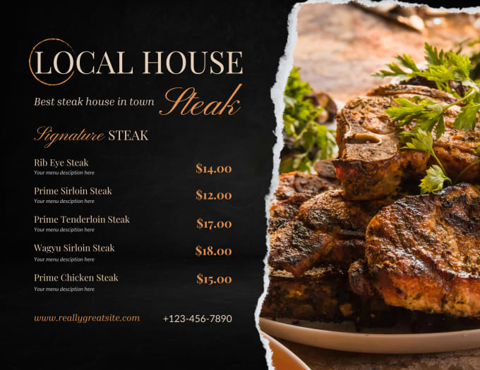 Gig Preview - Food menu design, restaurant menu design, food flyer