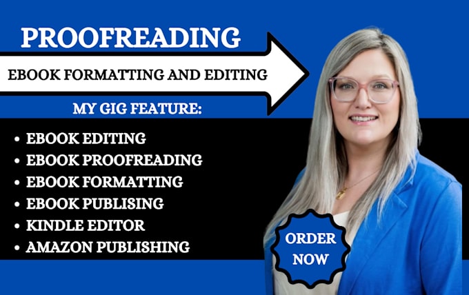 Gig Preview - Proofread and edit your ebook, manuscript edting, manuscript formatting