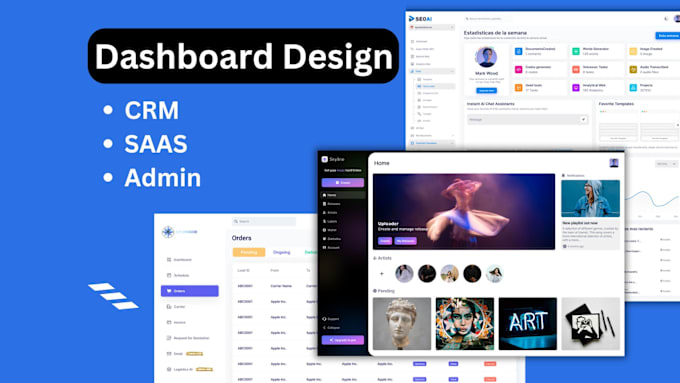 Gig Preview - Do CRM, saas and admin dashboard UI UX design