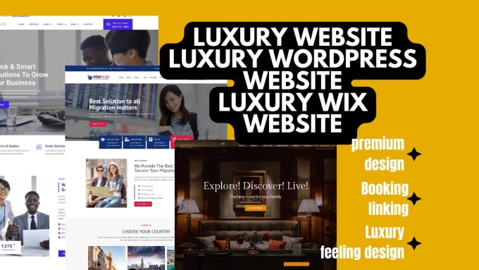 Gig Preview - Design luxury website wordpress website premium  luxury wix website design