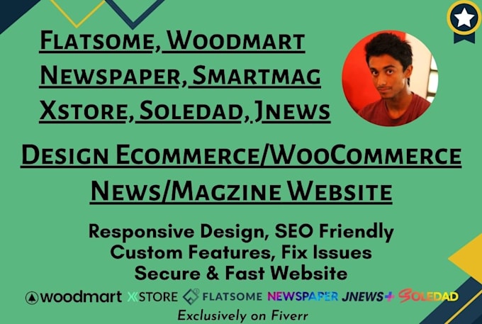 Gig Preview - Customize flatsome, xstore, woodmart, soledad, jnews, smartmag, newspaper theme