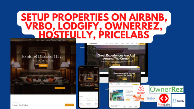 Gig Preview - Direct booking website vacation rental property listing short term pricelab wix