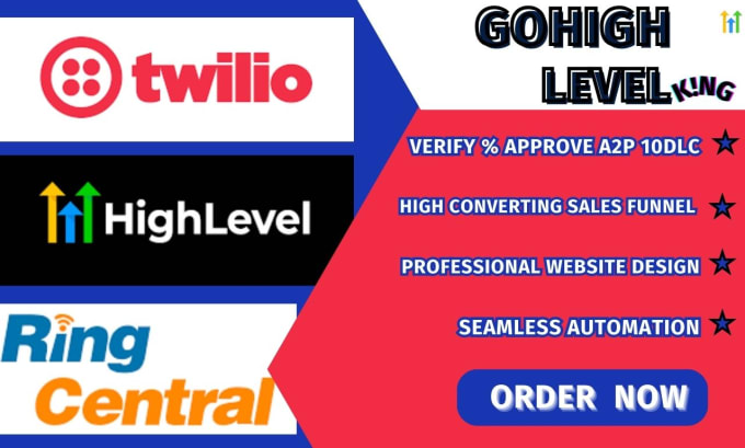 Gig Preview - Saas gohighlevel VA website automation a2p 10dlc registration twilio reireply