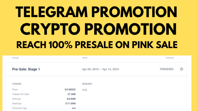 Bestseller - promote your meme coin to reach 100 percent presale progress on pink sale