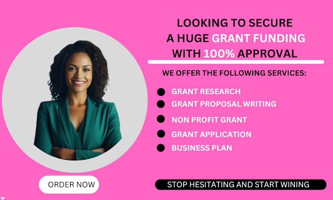 Gig Preview - Write a grant proposal, apply for grant and win grant