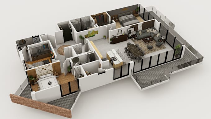 Gig Preview - Create architectural 2d,3d floor plans and rendering