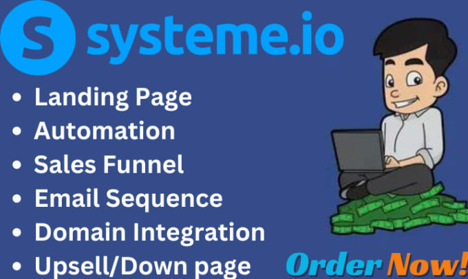 Gig Preview - Design systeme io sales funnel, systeme io landing pages, online course funnel