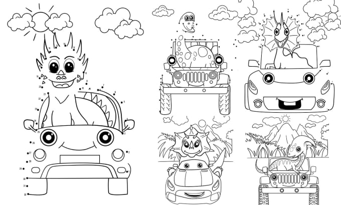 Gig Preview - Draw your detailed coloring book KDP for children and adults