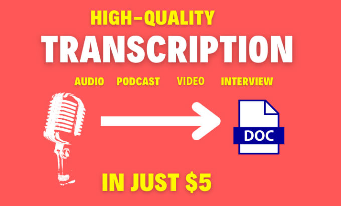 Gig Preview - Do video transcription and transcribe audio in 24 hours