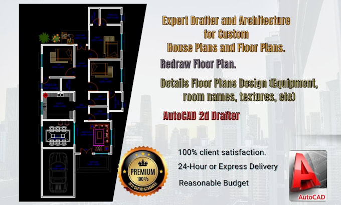 Gig Preview - Expert draftsman and drafter for custom house plans and floor plans