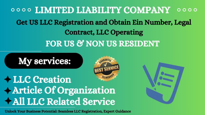 Gig Preview - Do llc registration along with ein number for US and non US resident