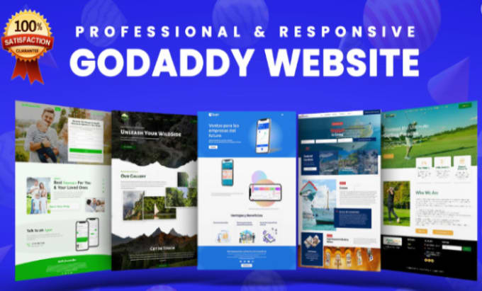 Gig Preview - Godaddy website design, unbounce landing page godaddy design