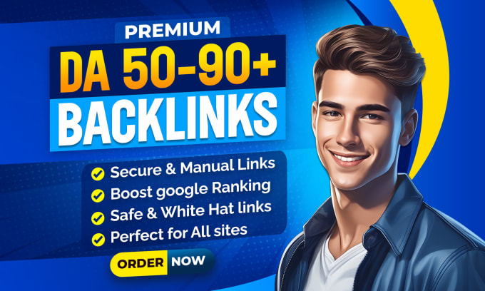 Gig Preview - Build high authority da 90 plus dofollow SEO backlinks for your website