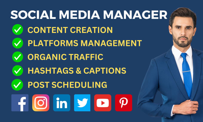 Gig Preview - Be your social media marketing manager and content creator