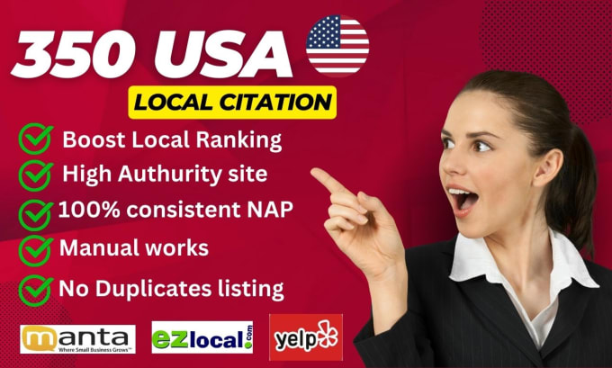 Gig Preview - Do 350 USA local citations listing and directory submissions for local SEO