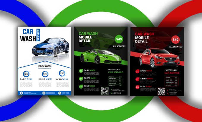 Gig Preview - Design car wash flyer detailing rental service price list