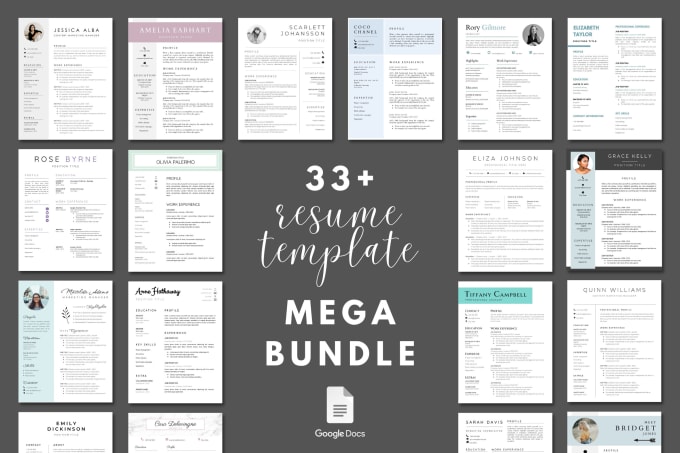 Gig Preview - Send you 33 resume templates for google docs