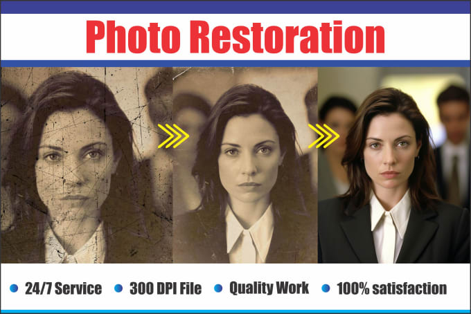 Gig Preview - Do old photo restoration, edit, fix, repair, colorize old damaged photos