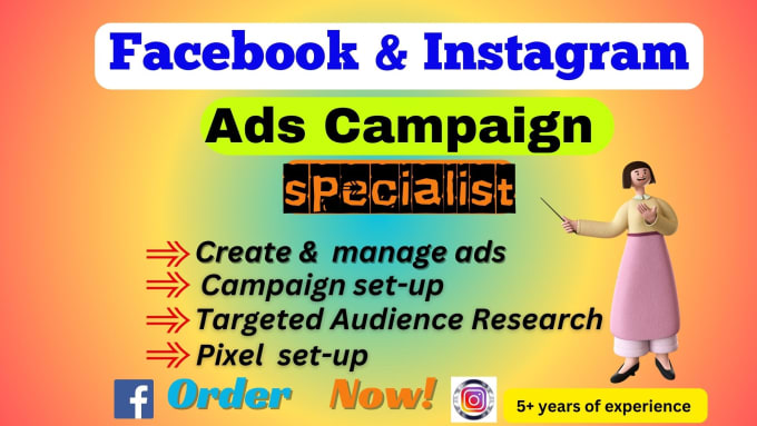 Gig Preview - Manage your facebook and instagram ads campaign specialist