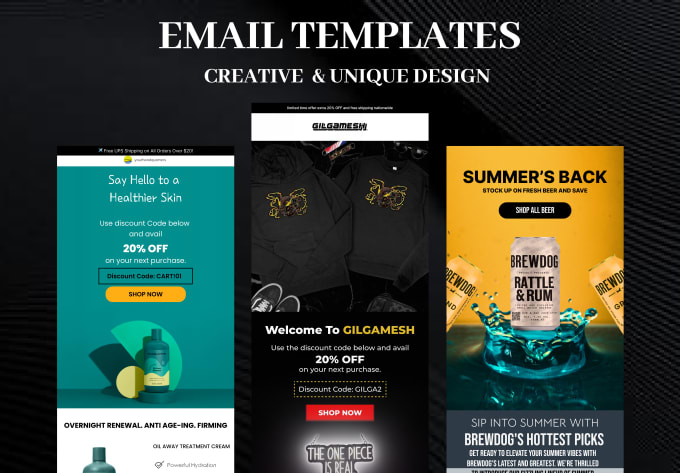 Gig Preview - Create klaviyo email design and responsive HTML email design