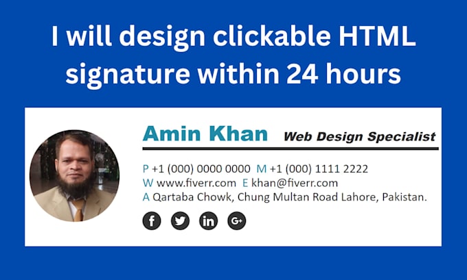 Gig Preview - Design clickable HTML signature within 24 hours