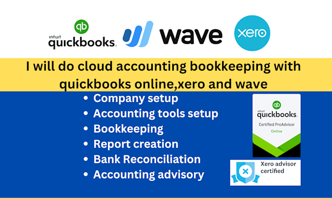 Gig Preview - Bookkeeping, bank reconciliation, clean up in quickbooks online, xero, wave