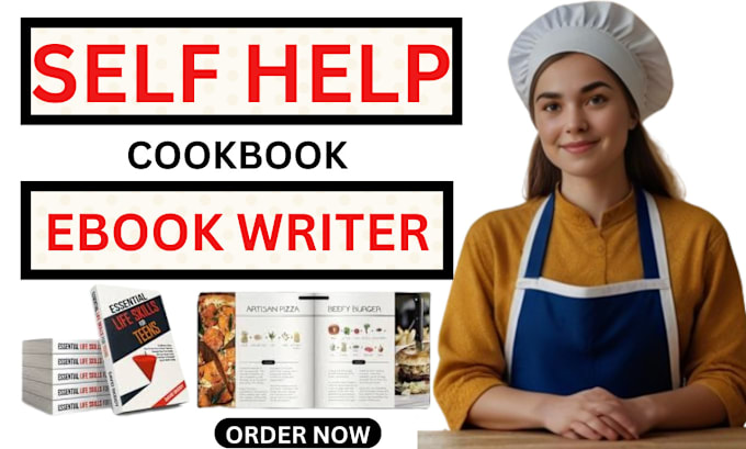 Gig Preview - Be self help ebook writer, recipe food cookbook writer, cookbook food formatting