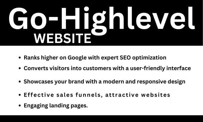 Gig Preview - Build go high level ecommerce store website development with SEO freedom funnel