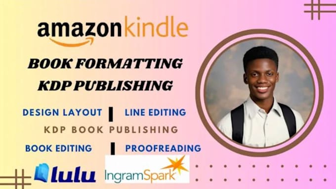 Gig Preview - Format book for amazon kdp format or publish kindle ebook, book cover design