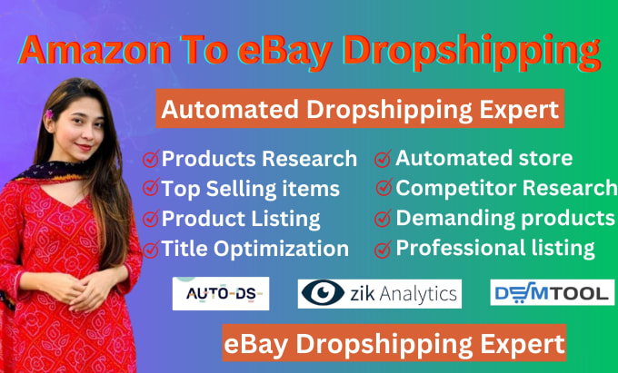 Gig Preview - Do amazon to ebay dropshipping product research winning ebay product listing