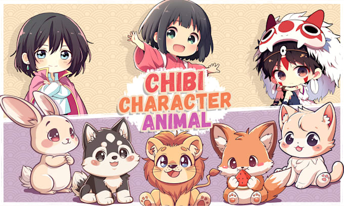 Gig Preview - Draw cute chibi character illustration and chibi animal art