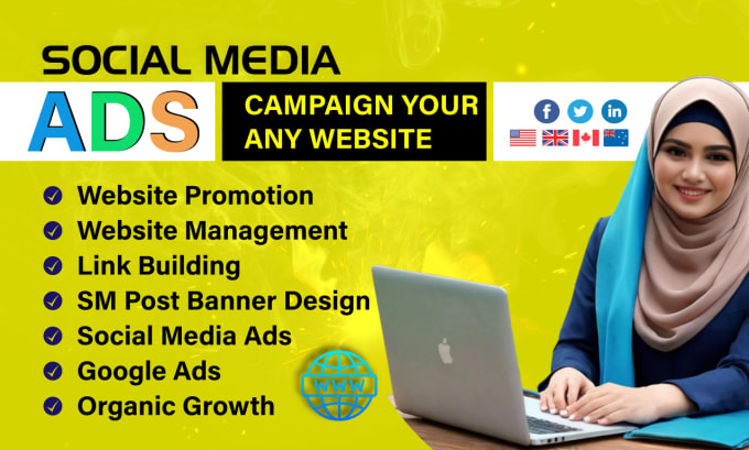 Gig Preview - Ads campaign your any website on social media marketing for grow business