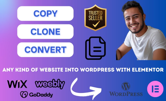 Gig Preview - Copy, clone, convert or transfer wix or any website to wordpress website