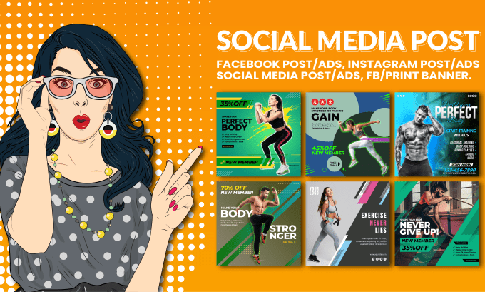 Gig Preview - Design social media post facebook post instagram post banner ads