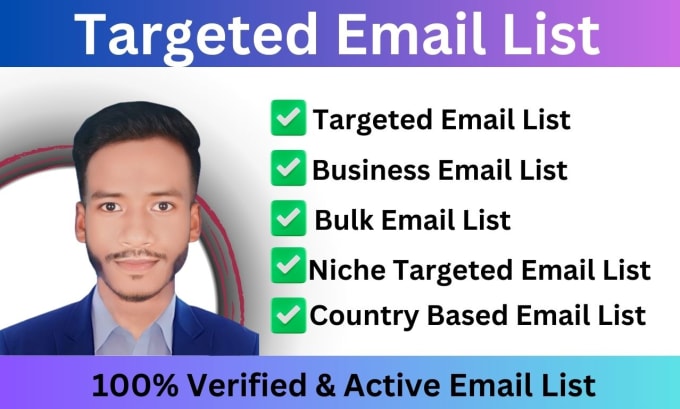 Gig Preview - Do niche targeted b2b lead verified bulk mail lists and mail marketing