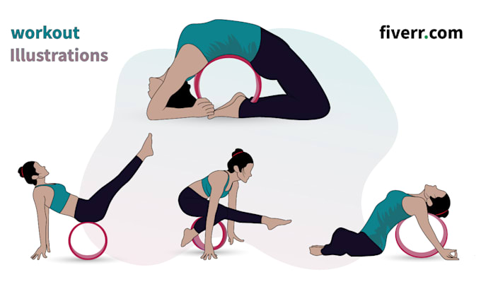 Gig Preview - Draw workout, yoga, exercise, fitness pose illustration