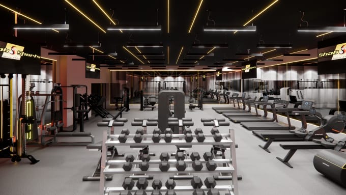 Gig Preview - Design 3d gym interior and exterior