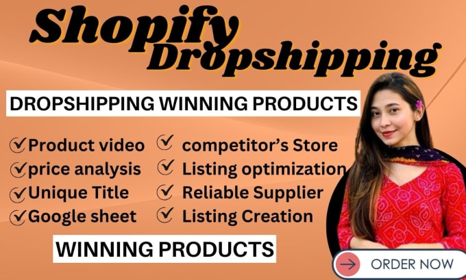 Gig Preview - Find shopify dropshipping winning products shopify winning product research