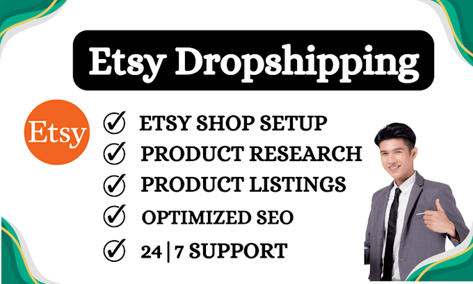 Gig Preview - Do etsy drop shipping and list products on etsy shop with etsy optimizated seo