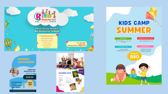 Gig Preview - Design  daycare, childcare, summer camp , school flyers