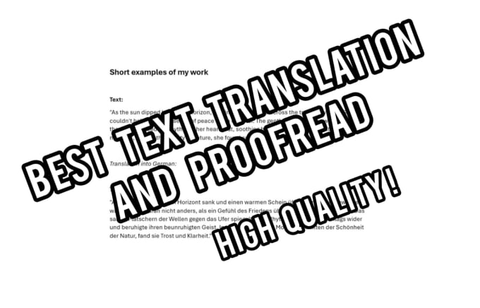 Gig Preview - Do text translation and proofread with ai