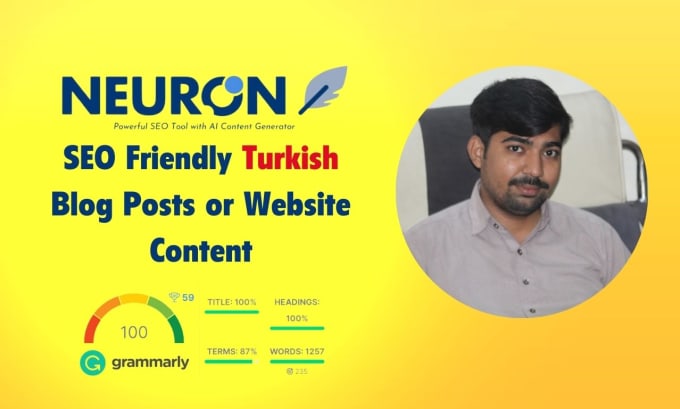 Gig Preview - Write SEO optimized high quality turkish content with neuronwriter