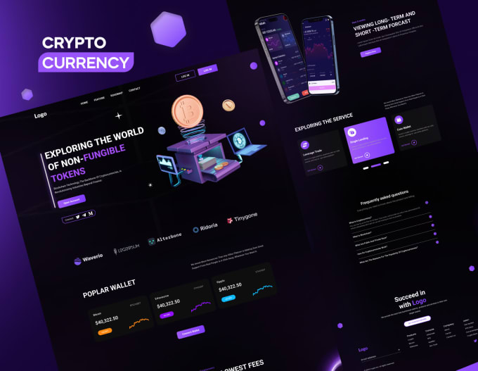 Gig Preview - Design crypto landing page, nft website, crypto website, tokenomics, roadmap