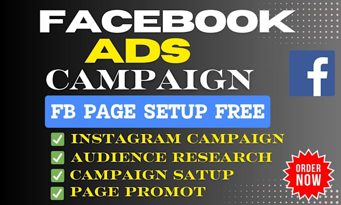 Gig Preview - Setup facebook ads campaign, and instagram advertising