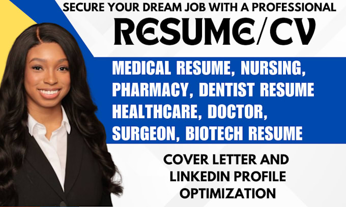 Gig Preview - Write professional ats medical coder cv doctor nursing healthcare resume writing