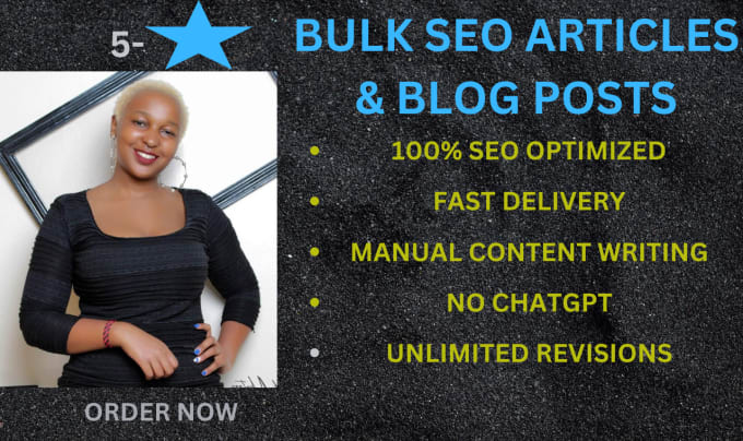 Gig Preview - Write SEO bulk articles and blog posts with images for you