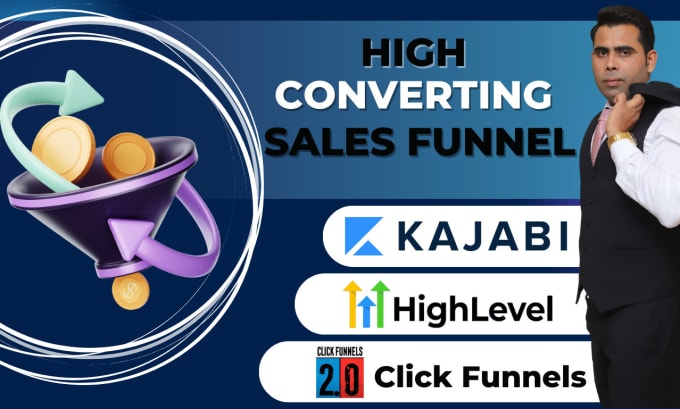 Gig Preview - Your gohighlevel, clickfunnels, kartra sales funnel expert