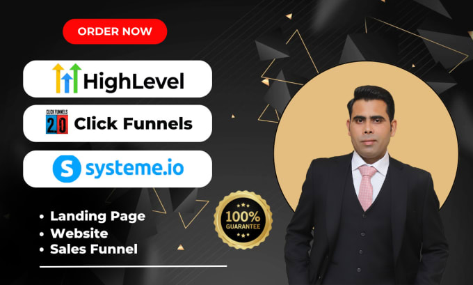 Gig Preview - Build sales funnel and website in gohighlevel, clickfunnels and systeme io